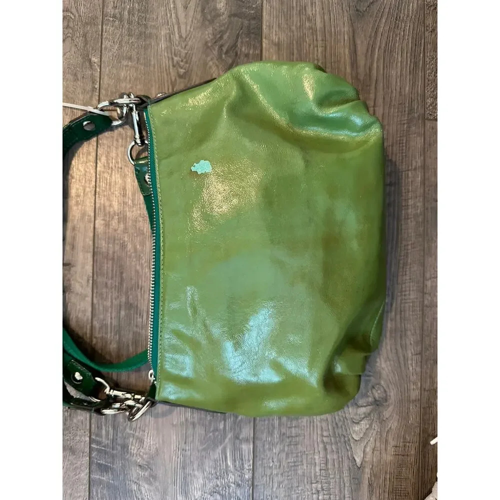 Vintage Coach Green Patent Leather Pat Groovy Shoulder Bag - Picture 4 of 11